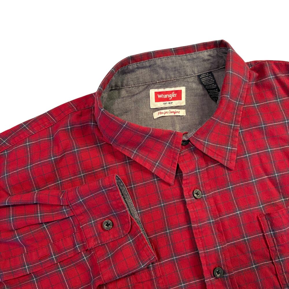Wrangler Flex For Comfort Men's Plaid Long Sleeve Shirt Size 3XL‎